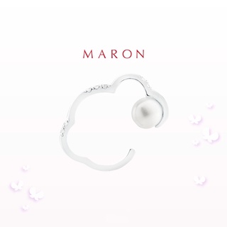 MARON - Happy Lining Pearl Earcuff เงินแท้925 ชุบ White Gold