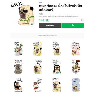 SALE! เหมา ว๊อตตะ ปั๊ก: ไบโพล่า บิ๊ก สติกเกอร์ - สติ๊เกอร์ไลน์แท้ 100% ไม่มีวันหมดอายุ ไม่สูญหาย