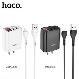 HOCO C86 หัวชาร์จ+สายชาร์จ For iOS/Micro/TypeC มีจอ ชาร์จได้ 2 ช่อง Adapter 2 Port 2.4A max With LED Display hc2