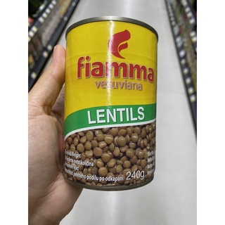 ถั่วเลนทิล ในน้ำเกลือ ตรา ไฟมมา วีสุเวียนา 400 G. Lentils In Brine ( Fiamma Vesuviana Brand )