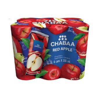 ส่งฟรี  ชบา น้ำแอปเปิ้ลแดงผสมน้ำองุ่นขาว30% ขนาด 230ml ยกแพ็ค 6กระป๋อง CHABAA RED APPLE WHITE GRAPE JUICE     ฟรีปลายทาง