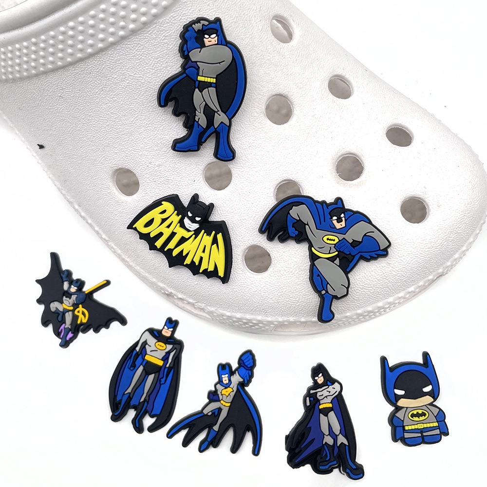 การ์ตูนตัวอักษร Jibitz ออกแบบ DIY เครื่องประดับ Jibbits สําหรับ designks Batman jibitz Charm Superma