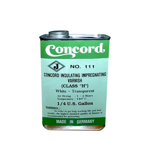 น้ำยาวานิช Concord No. 111 แห้งเร็ว สีใส อาบมอเตอร์ เคลือบทองแดง ชุบขดลวด พันมอเตอร์ 1/4 แกลลอน Insu