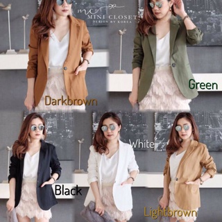 มี 5 สี Blazer เสื้อสูท ผ้ายีนส์ผสม ❤ Minicloset