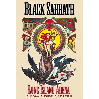 โปสเตอร์ คอนเสิร์ต วง ดนตรี Black Sabbath Concert 1971 POSTER 24”x35” Inch Long Island