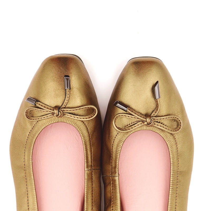 O&B รองเท้าหนังแกะ รุ่น AUDREY COMFY IN SATIN BRONZE-11024CS33040F_F9SBMT