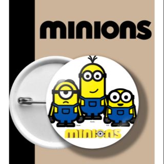 เข็มกลัด มินเนี่ยน BADGE MINIONS MINION พื้นขาว WHITE