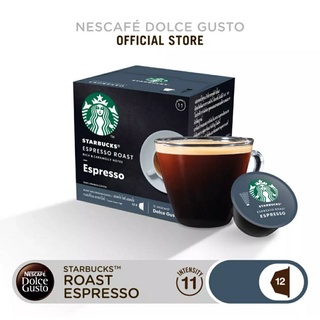 Starbucks Espresso Roast Capsule Coffee Dolce Gusto Machine เอสเพรสโซ่ (12 ชิ้น)แคปซูลเครื่องชงกาแฟ กาแฟ แคปซูลกาแฟ
