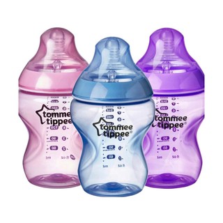 ของแท้/พร้อมส่ง Tommee Tippee Closer to Nature ทอมมี่ ทิปปี้ ขวดนมคอกว้าง รุ่น Closer to Nature ขนาด 9oz. แพ็ค 3 ขวด