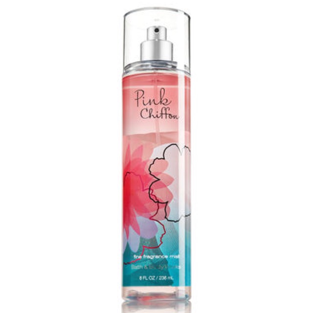 Fragrance mist ของ Bath&amp;body work กลิ่น pink chiffon ขนาด 10 ml. ขนาดทดลอง