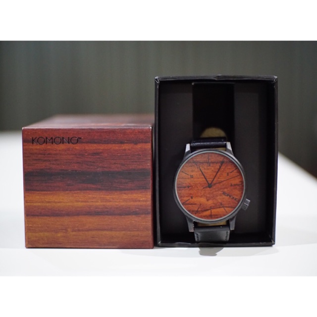 นาฬิกา Komono Winston Black Wood Watch