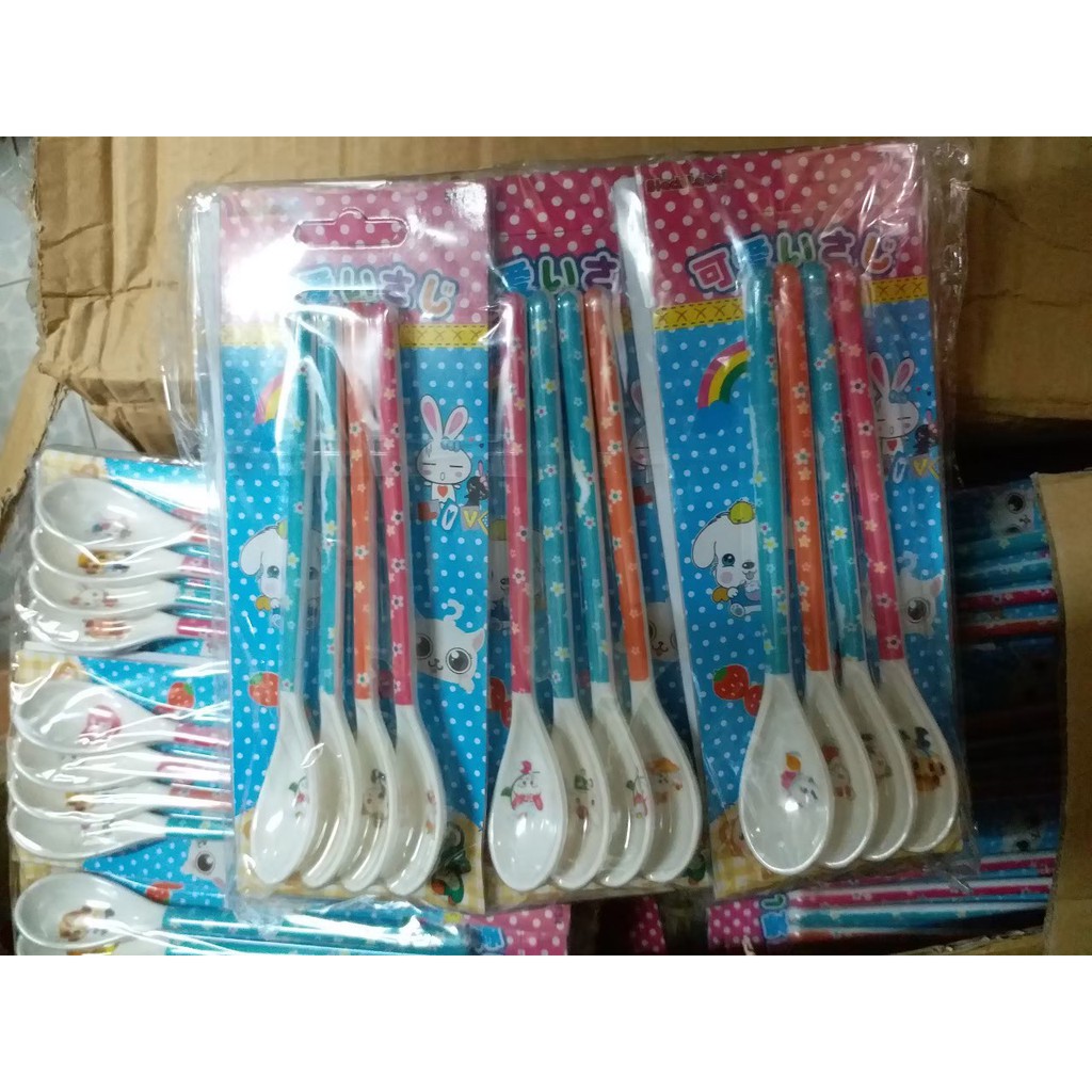 (ถูกที่สุด พร้อมส่ง) ช้อนกาแฟ ช้อนเมลามิน 4 ชิ้น/ชุด