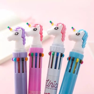 🦄ยูนิคอร์น ปากกาลูกลื่น 10 สี พร้อมส่ง มีเก็บเงินปลายทางจ้า✅