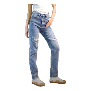 G010 (G) กางเกงยีนส์ผู้หญิง ทรงกระบอกเล็ก เอวสูง Lady Jeans Straight Cropped (Gasoline & Garage) ปั๊มน้ำมันแก๊สโซลีน