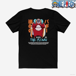 Ag เสื้อยืดลําลอง แขนสั้น พิมพ์ลายอนิเมะ ONE PIECE Buggy The Clown ทรงหลวม พลัสไซซ์