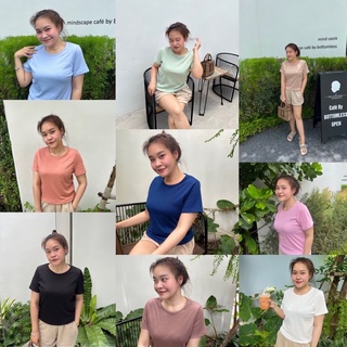 Ferious Tops ✨👚เสื้อยืดคอกลมสาวอวบผ้าร่องใหญ่