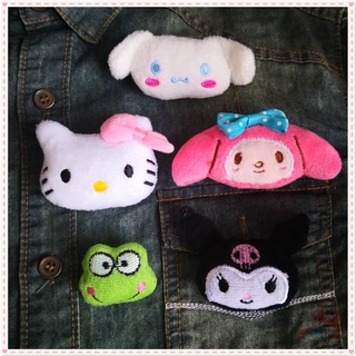 เข็มกลัดตุ๊กตาการ์ตูน Melody / Kuromi / Hello Kitty / Keroppi / Cinnamoroll - Sanrio 1 ชิ้นสําหรับติดกระเป๋าเป้สะพายหลัง