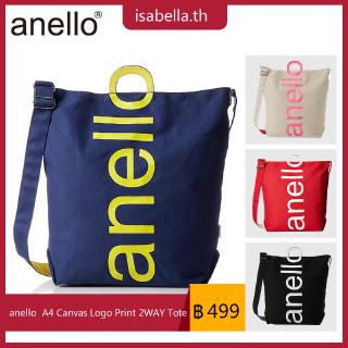 กระเป๋าถือระดับพรีเมียมanello กระเป๋าหูหิ้ว A4 Canvas Logo Print 2WAY Tote