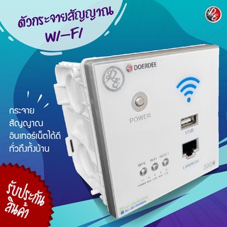 Wi-Fi Extender &amp; USB ตัวขยายสัญญาณอินเทอร์เน็ต Wi-Fi ตัวกระจายสัญญาณ ติดผนัง มีช่อง USB แก้จุดอับสัญญาณ ความเร็วคงที่