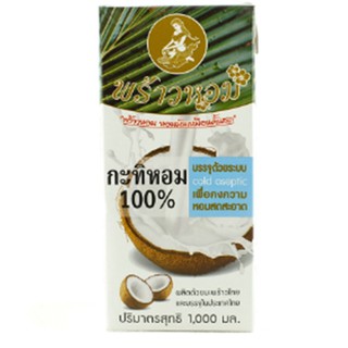 พร้าวหอม กะทิกล่อง ยูเอชที 1000 มล. Prao Hom Coconut Milk UHT Box 1000 ml.