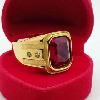 แหวนสแตนเลสยิงเลเซอร์แท้100% ตี18k มืพลอยใหเลือก 4 สี