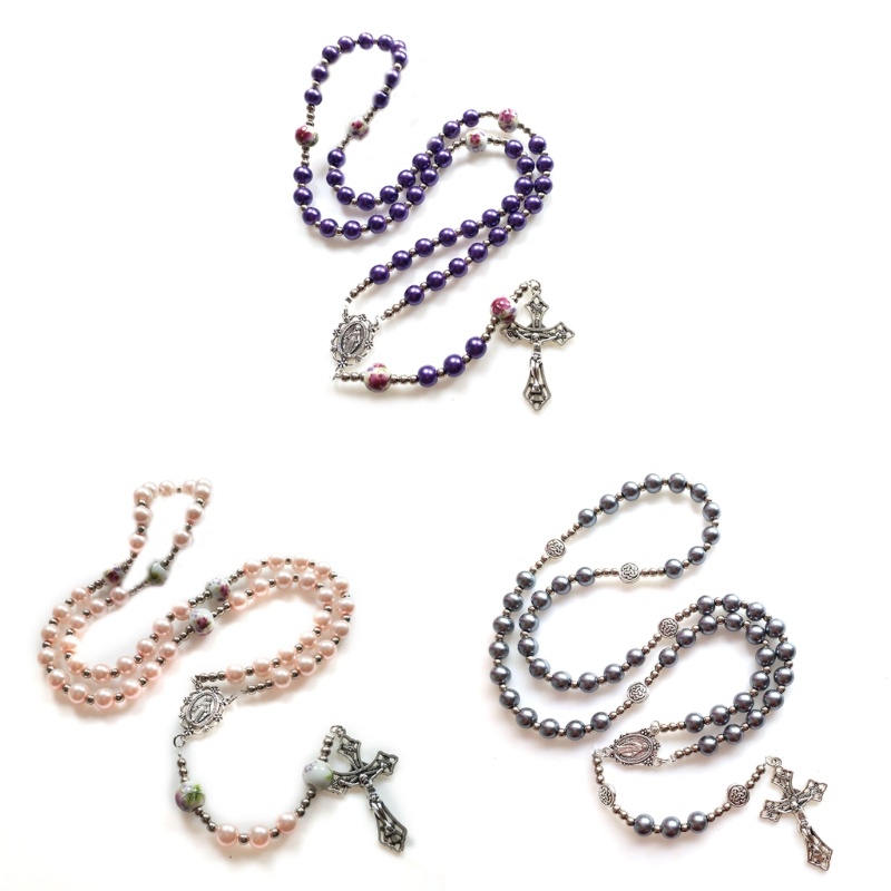 Noe สร้อยคอลูกประคําวินเทจสร้อยคอศาสนาเครื่องประดับสําหรับสาวผู้หญิง Charms