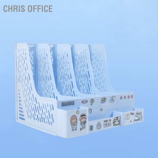 Chris office Desk File Organizer 4 Compartments Color Desktop Storage Rack Student Book Vertical Bookshelf