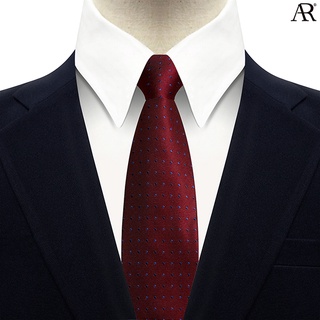 ANGELINO RUFOLO Necktie(NTM-จุด086) เนคไทผ้าไหมทออิตาลี่คุณภาพเยี่ยม ดีไซน์ Needles Dot สีเลือดหมู/สีกรมท่า/สีน้ำเงิน