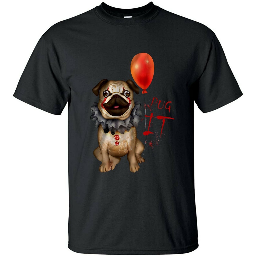 [COD]Pennywise เสื้อยืด ผ้าฝ้าย 100% พิมพ์ลายตัวอักษร Pug It Supervillain Spooky คุณภาพสูง