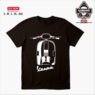 เสื้อยืดผ้าฝ้ายพิมพ์ลายแฟชั่น เสื้อยืด ลาย Vespa PX สําหรับขี่รถจักรยานยนต์