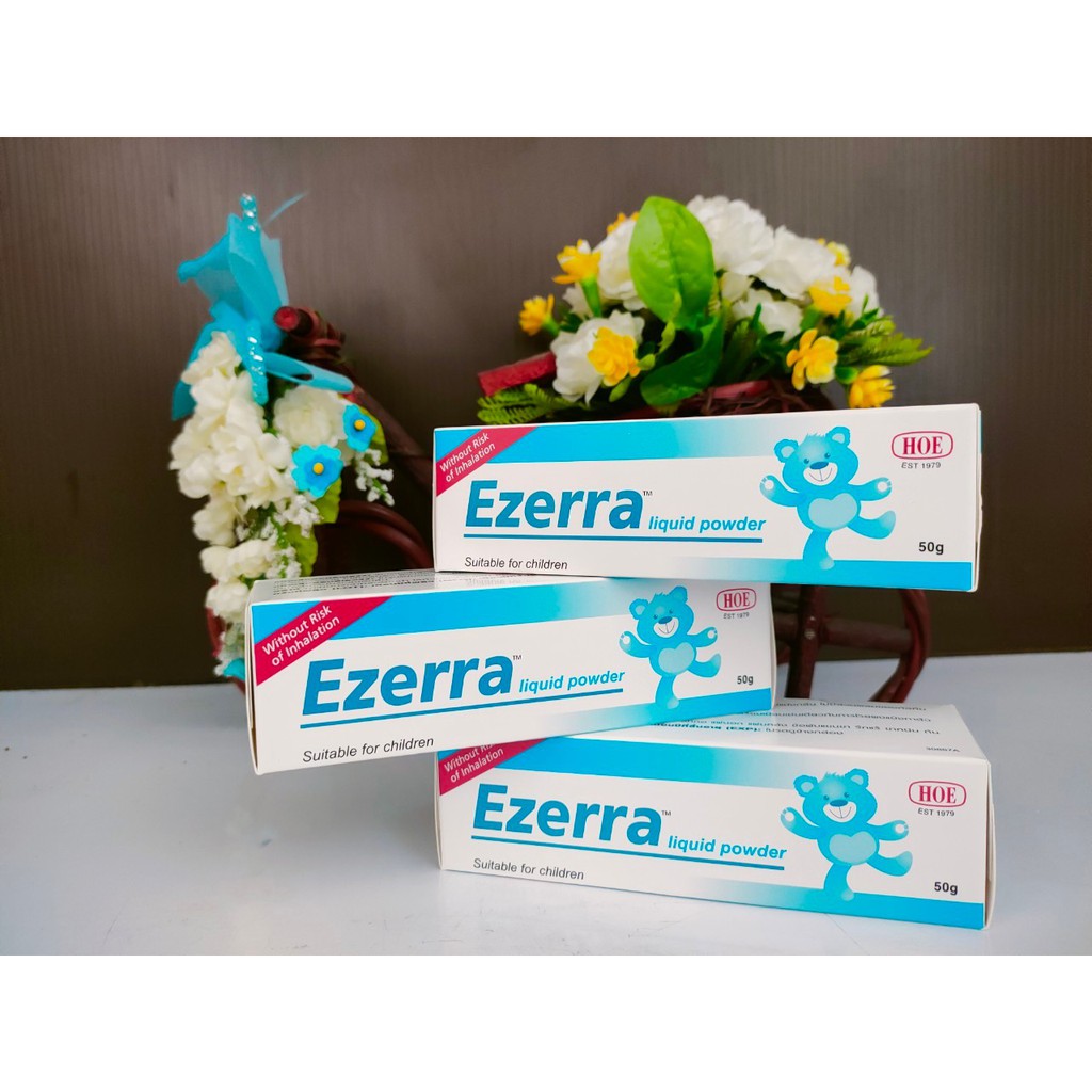 Ezerra liquid Powder 50g อีเซอร์ร่า ลิควิด พาวเดอร์ ขนาด 50 กรัม บรรเทาอาการผดผื่น  ลดอาการแพ้จากเหง