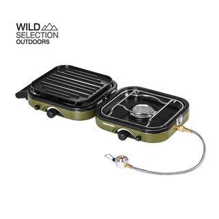 เตาแก๊สแคมป์ปิ้ง Naturehike 2 หัว Double Burner Folding Gas Stove NH22RJ003