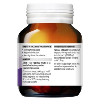 Blackmores Valerian Forte 2000mg 60 Tablets วาลาเลี่ยน สมุนไพรช่วยการนอนหลับ