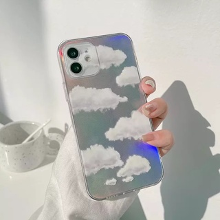 (🇹🇭พร้อมส่งจากไทย)case iphone เคสมือถือลายก้อนเมฆ hologram☁️