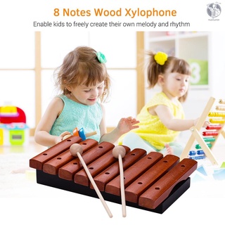 [Music] เครื่องดนตรีไม้ 8 โน๊ต Xylophone 2 Mallets ของเล่นเสริมการเรียนรู้เด็ก