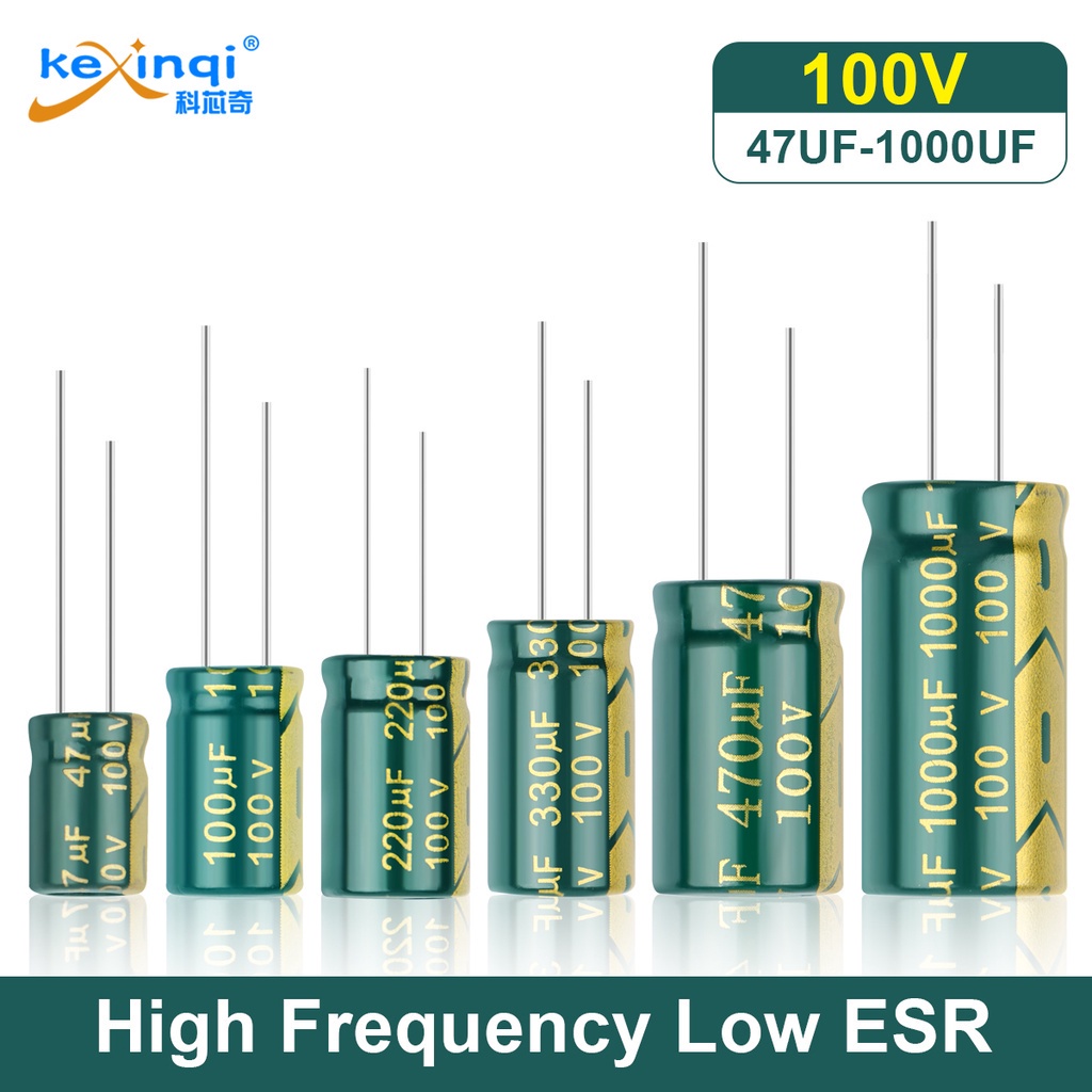 10Pcs 100V อลูมิเนียม Electrolytic Capacitor 47UF 100UF 220UF 330UF 470UF 1000UF อลูมิเนียม Electrol