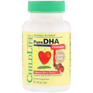 ChildLife, Pure DHA, Natural Berry Flavor, 90 Chewable Soft Gel Caps