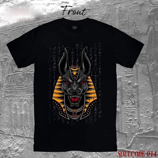 เสื้อยืดผ้าฝ้ายพิมพ์ลายแฟชั่น เสื้อยืด SoulStreet Clothing ลาย  ANUBIS  ขนาด ผู้ชายและผู้หญิงพลัสขนาดหลวมแขนสั้นด้านบนแฟ