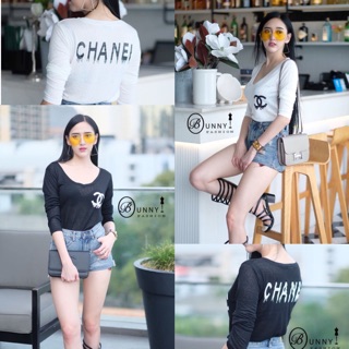 เสื้อแขนยาวสกรีนChanel หน้าหลัง