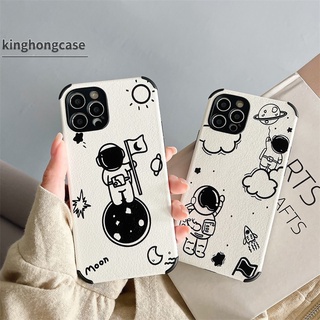Tide Brand NASA Astronaut Soft Case Samsung A32 A52 A72 A12 A20S A02S A50 A10S J7 Prime A51 A10 A125 A30 A50S A30S A20 M40S M10 M10S A205 M02S A025 F02S A305 M12 F12 OPPO A15 A15S A54 A7 A5S A12 A9 A5 A53 A33 2020 Lamb Skin Leather Case