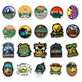พร้อมส่ง!Camping outdoor travel การตั้งแคมป์ adventure สติกเกอร์ ตกปลา สเก็ตบอร์ด 50 ชิ้น sticker