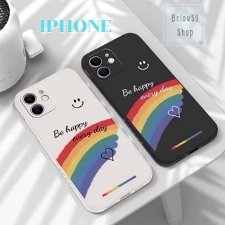 246 เคสโทรศัพท์ ขอบข้างมีลาย เคส มือถือ แฟชั่น น่ารัก สายรุ้งดำ/ขาว