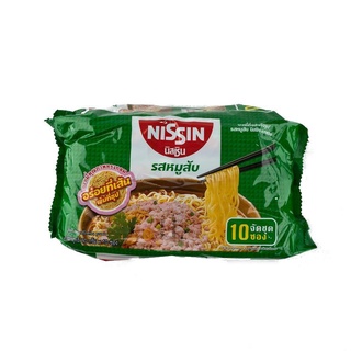 นิสชิน บะหมี่กึ่งสำเร็จรูป รสหมูสับ 60 กรัม x 10 ซอง NISSIN Bag Instant Noodle Minced Pork 60 g x 10