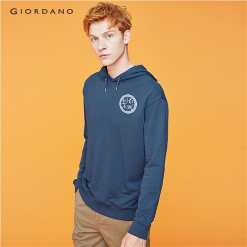 GIORDANO MEN Printed Chinese characters hoodies 91099660