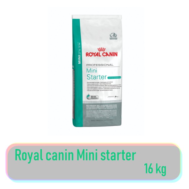 Royal Mini Starter 16kg สูตรแม่สุนัขพันธุ์เล็กอุ้มท้อง-เลี้ยงลูก ลูกสุนัขหย่านม- 2เดือน Exp:2/2026