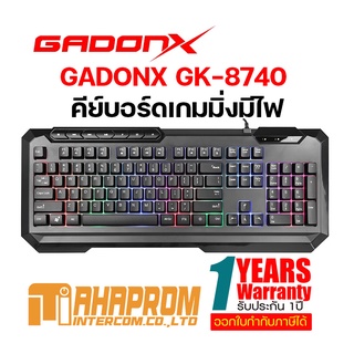 คีย์บอร์ดเกมมิ่ง GADONX GK-8740 มีไฟ Rainbow Backlight Gaming Keyboard รับประสินค้า 1ปี!!.