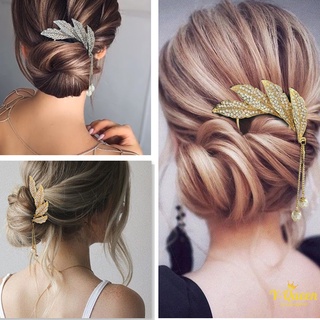 U-shaped Hairpin with Leaf Decor Alloy Hair Rollers Weddings Parties Hair Pins Suitable for All Hair Types