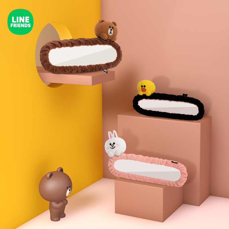 LINE FRENDS กระจกมองหลังลายการ์ตูนน่ารักสําหรับตกแต่งรถยนต์