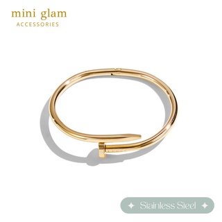 Miniglam Dakota Metallic Nail Bangle Bracelet (Gold) กำไลข้อมือตะปูสเตนเลสสีทอง