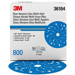 3M (x50 แผ่น) BLUE HK DC 6" กระดาษทรายกลมขนาด (150มิล) 6นิ้ว # 80 120 150 180 220 240 320 400 500 600 800 เบอร์ 800